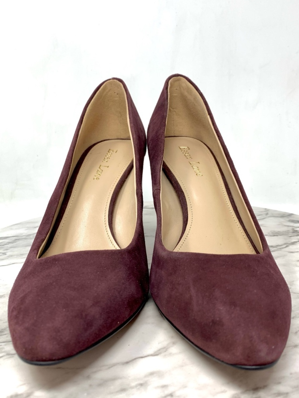 Essex Lane Margan Burgundy Suede Reptile Print Block Heel Pumps 8 Classic Preppy - Picture 4 of 15